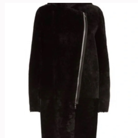 Sandro | Bala Reversible Real Lamb Shearling Coat - Picture 11 of 12